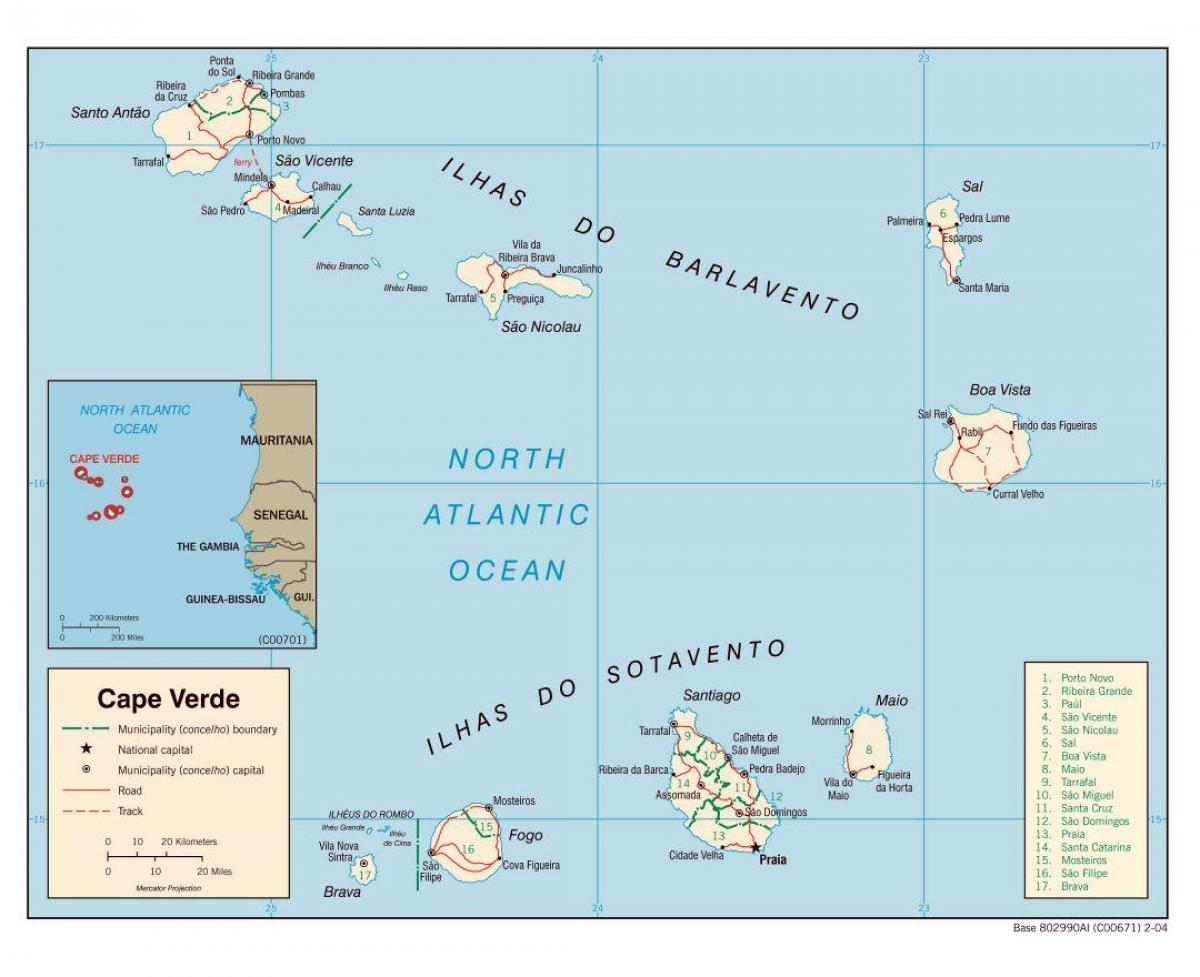 નકશો Cabo Verde